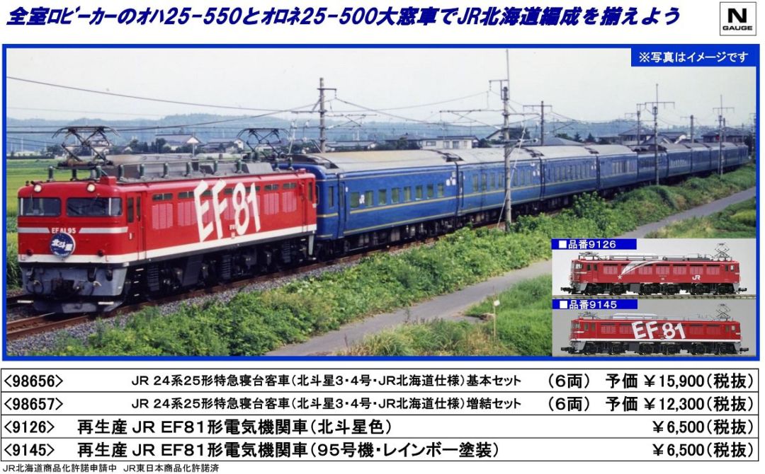 TOMIX 24系25形特急寝台客車(北斗星3・4号・JR北海道仕様)増結セット