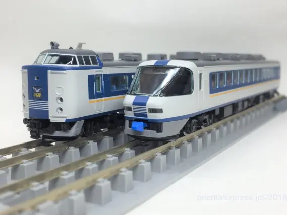 あおさぎこと、485系しらさぎ新塗装セットAが入線しました。TOMIX