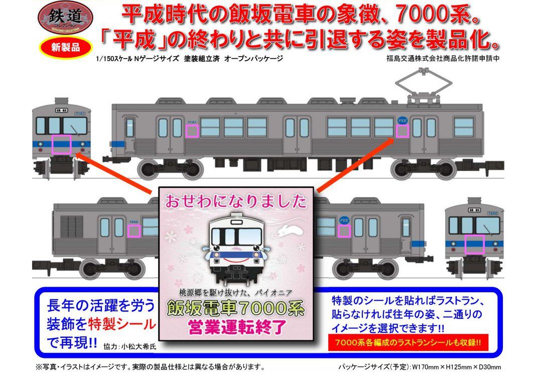 鉄道コレクション 福島交通 7000系「花もも」2両 追い出す Nゲージ化