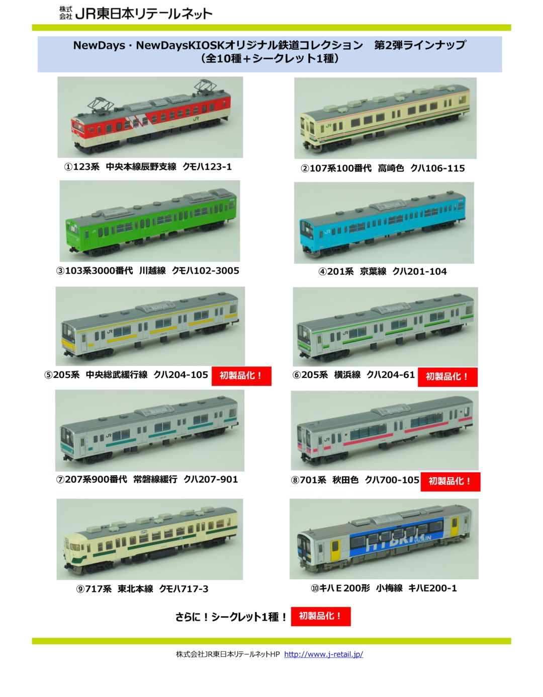 鉄コレ】NewDays・KIOSK NewDaysオリジナル 鉄道コレクション第2弾