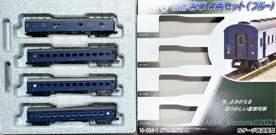 KATO 旧形客車セット Nゲージ 4両 KATO 旧形客車 4両セット(ブルー) - YouTube