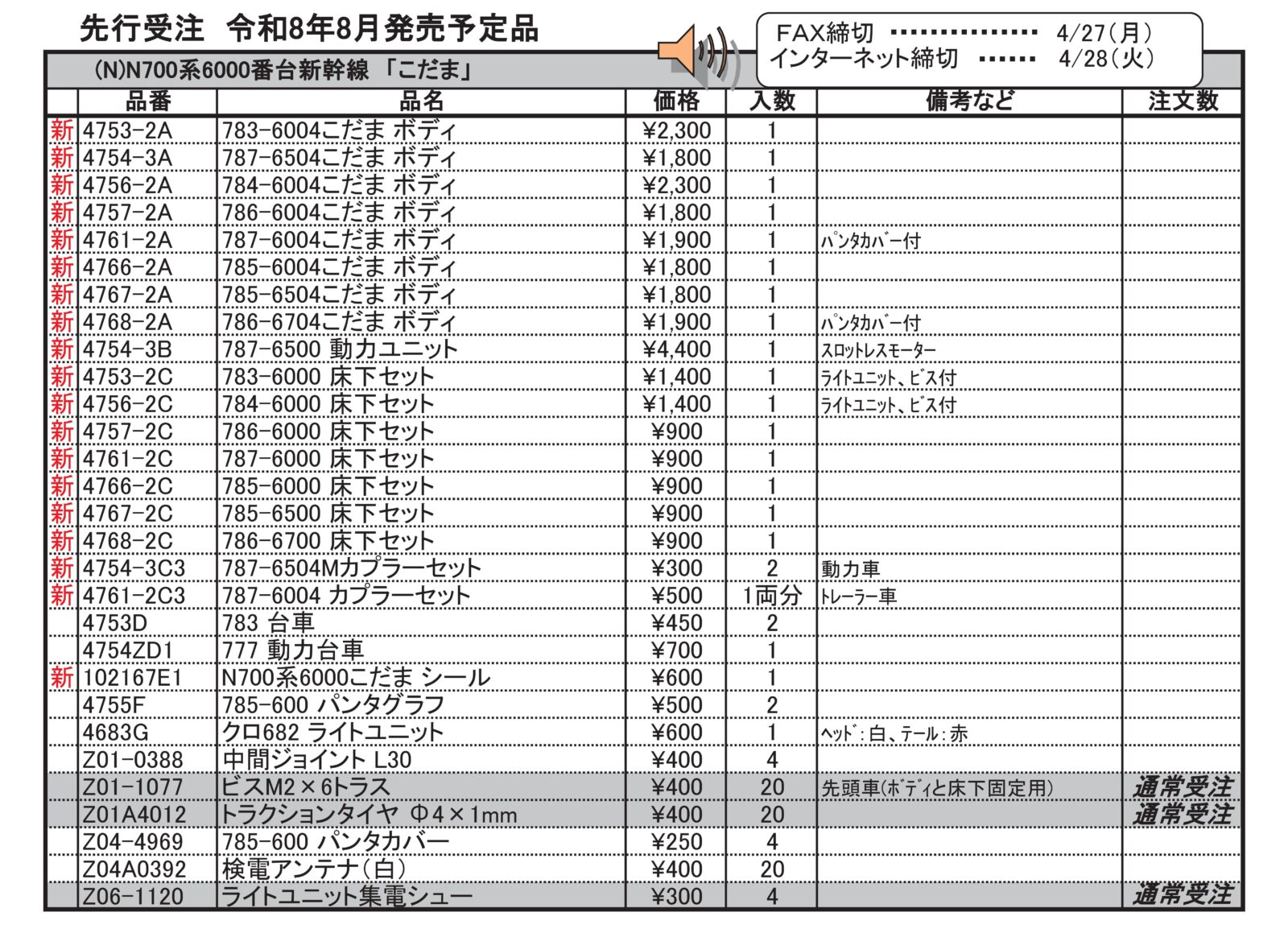 N700系6000番台新幹線「こだま」 8両