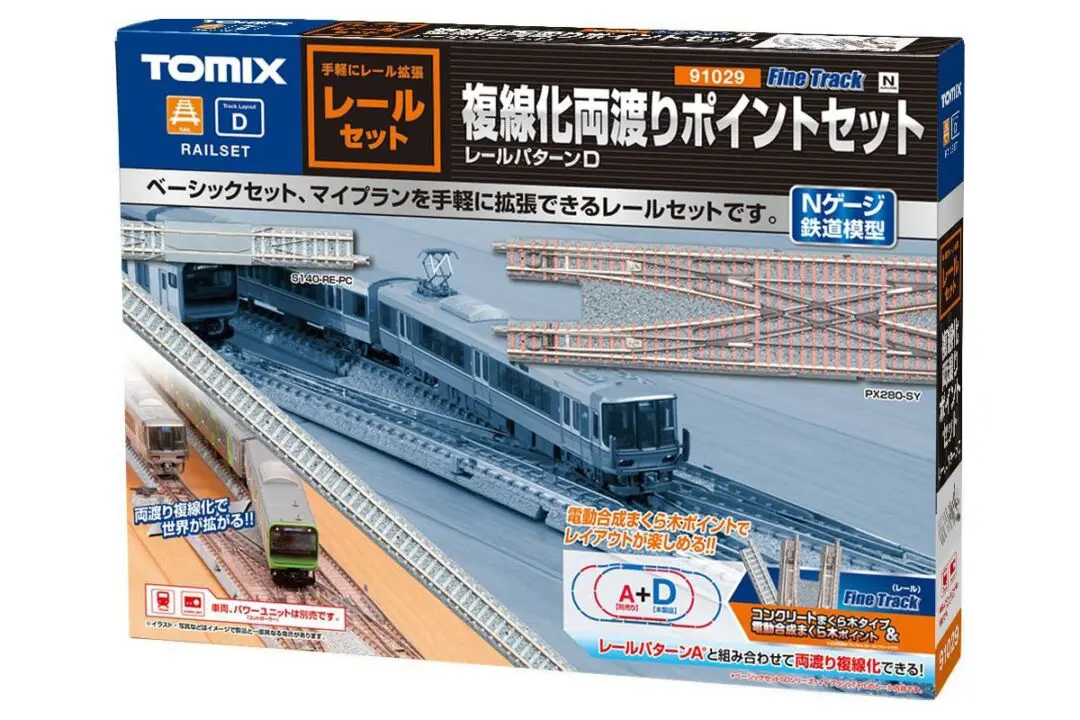 レールセット複線化両渡りポイントセット 品番：91029 鉄道模型 TOMIX