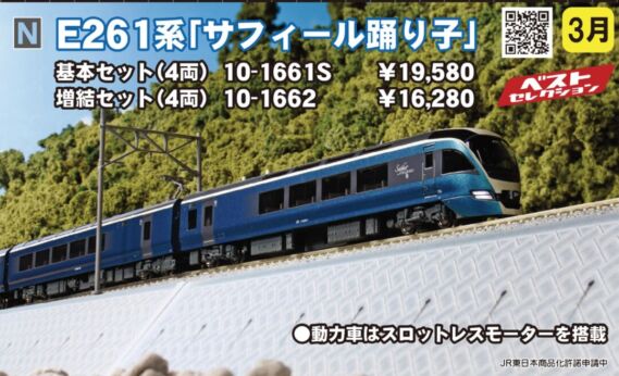 KATO E261系「サフィール踊り子」 基本セット(4両) 2024年3月発売予定 品番:10-1661S KATO鉄道模型
