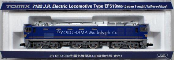EF510形500番代（JR貨物仕様・青色）が入線しました。TOMIX 7182