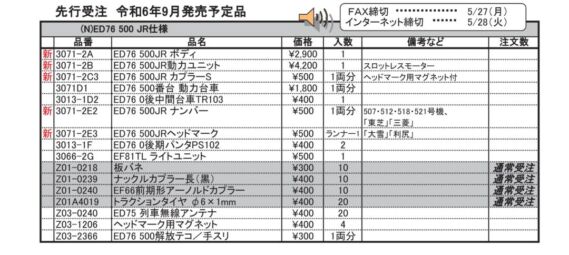 (N)ED76 500 JR仕様