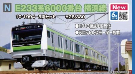 KATO E233系6000番台 横浜線　8両セット　2025年6月発売予定　品番：10-1994