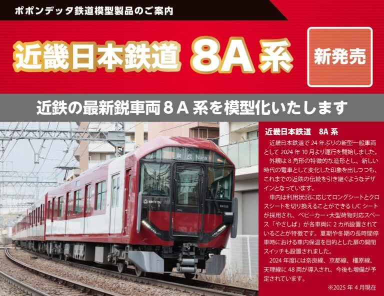ポポンデッタ 近鉄8A系奈良線（8A01+8A03 編成）8両セット 品番：6109