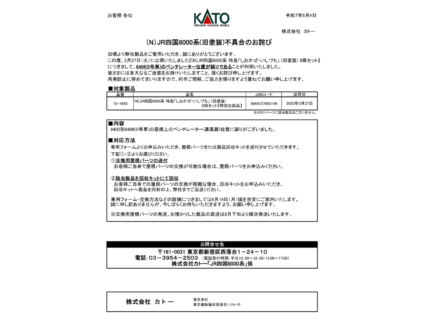 （N）JR四国8000系(旧塗装)不具合のお詫び