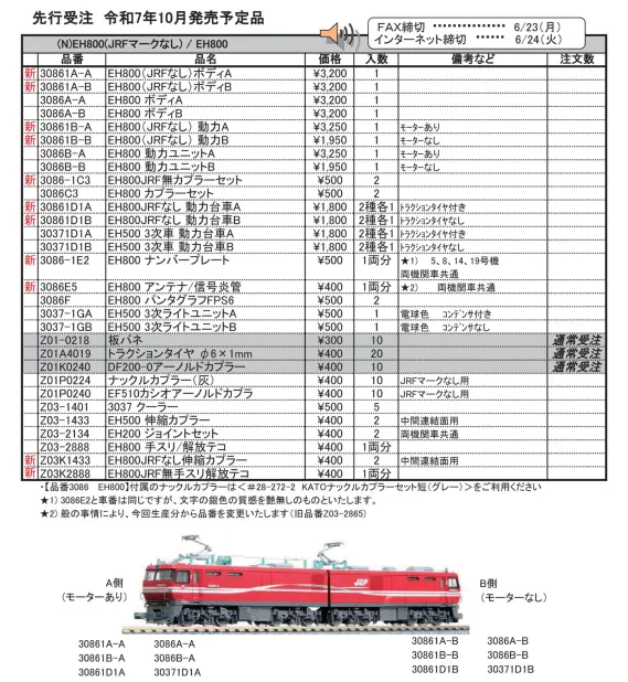 KATO 2025年10月発売予定のAssyパーツ 独り言 | NGaugeJP - 横濱