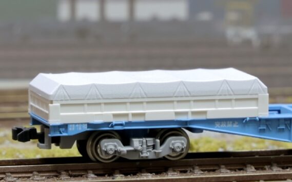 朗堂 P-2715 20fコンテナ UM14A用 シートカバー（バー鋼材用背低ﾀｲﾌﾟ）ｸﾞﾚｰ塗装 無表記 朗堂 Nゲージ鉄道模型