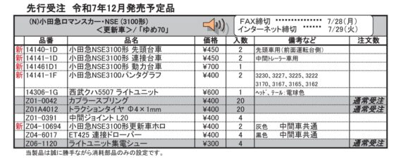 (N)小田急ロマンスカー・NSE (3100形)<更新車>/ 「ゆめ70」