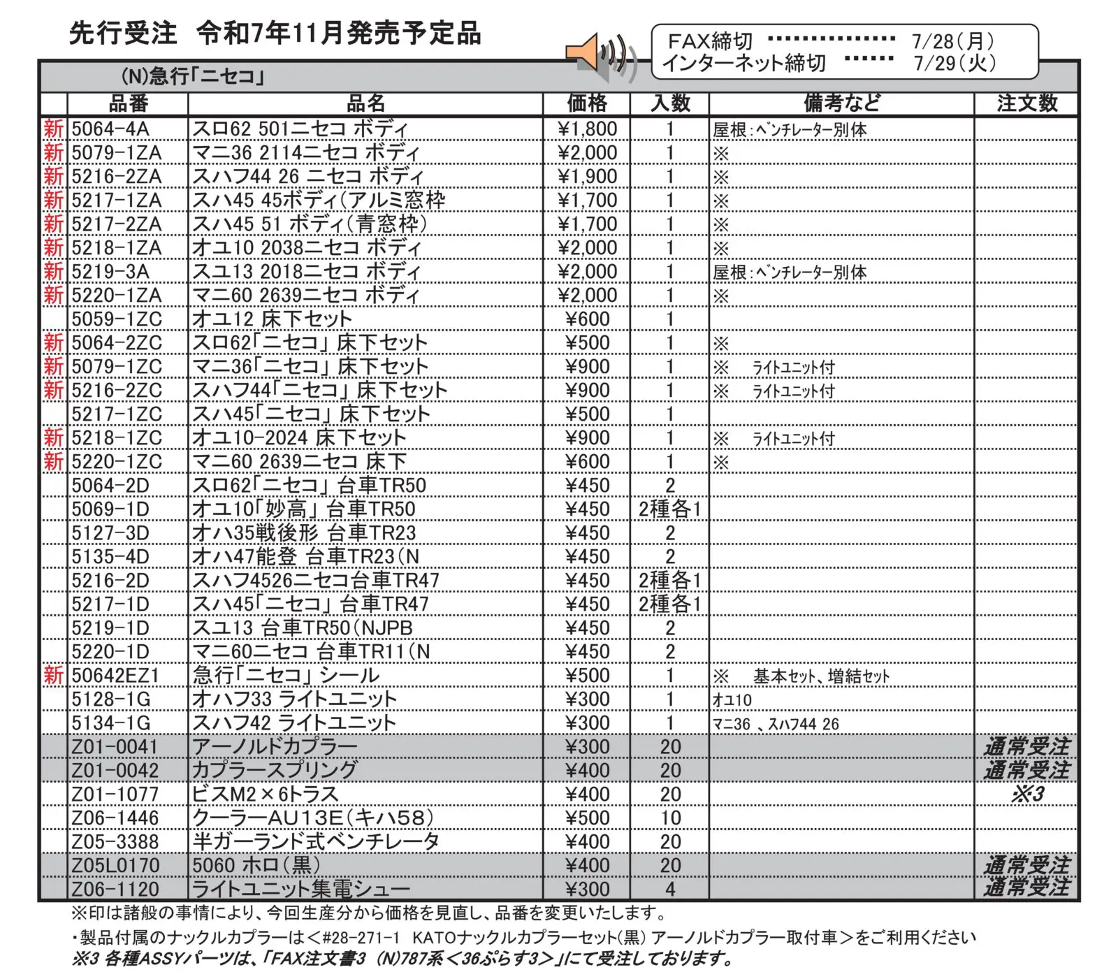 急行「ニセコ」 6両基本セット 品番：10-872 鉄道模型 KATO(カトー