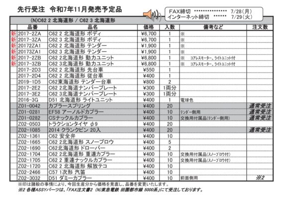 (N)C62 2 北海道形 / C62 3 北海道形
