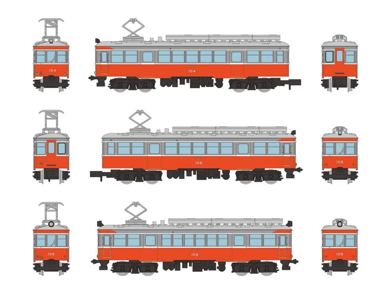 鉄道コレクション 箱根登山電車モハ1形・モハ2形(104+106+108)3両セット 2025年10月発売予定336341 トミーテック ジオコレ Nゲージ鉄道模型