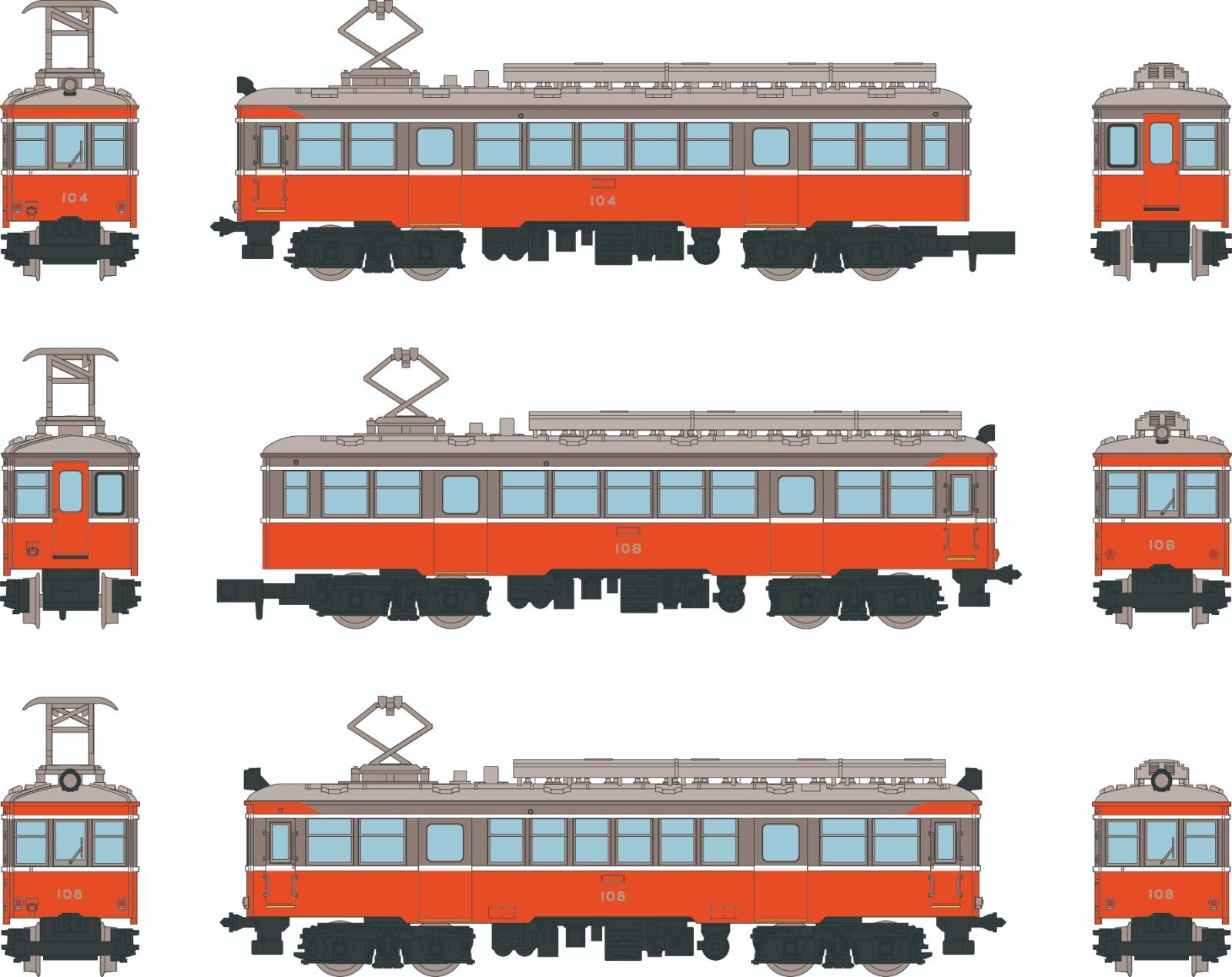 鉄道コレクション 箱根登山電車モハ1形・モハ2形(104+106+108)3両セット　2025年10月発売予定hakone2025 トミーテック ジオコレ Nゲージ鉄道模型