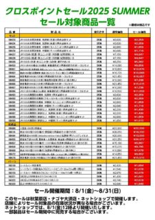 クロスポイントセール2025 SUMMER　2025年8月1日～8月31日開催