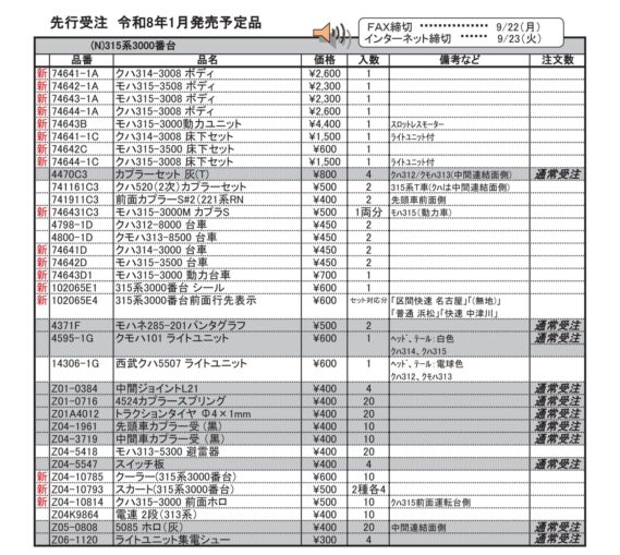 (N)315系3000番台