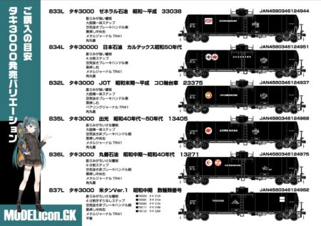 【モデルアイコン】新製品情報　2025年12月～2026年2月発売予定　1/80国鉄タキ3000型タンク貨車