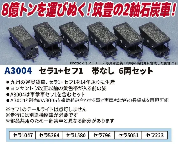 セラ1+セフ1 帯なし 6両セット 2026年5月発売予定 A3004 MICROACE