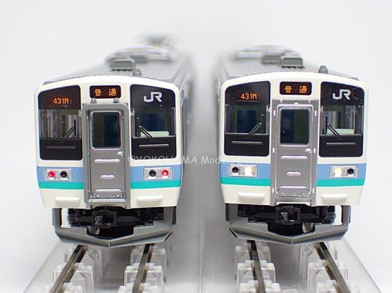 211系3000番台（長野色）N313編成が入線です。 KATO 10-1852 3両セット