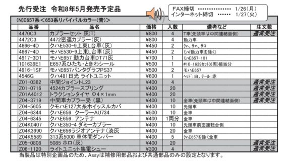 (N)E657系<653系リバイバルカラー(青)>