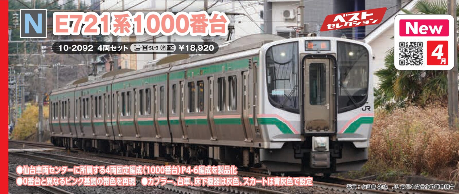 E721系1000番台 4両セット（P4-6編成） 2026年4月発売予定 品番：10