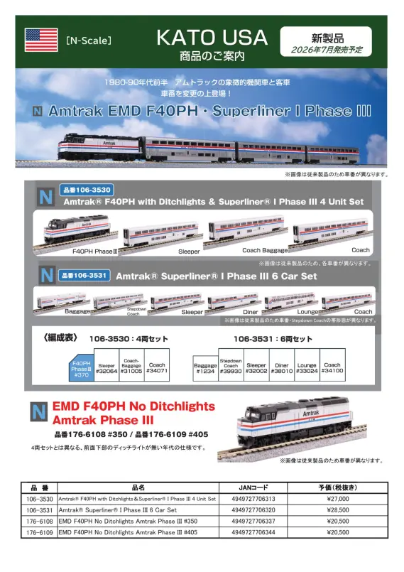ホビーセンターカトー】新製品発売情報公開 2026年2月・7月発売予定