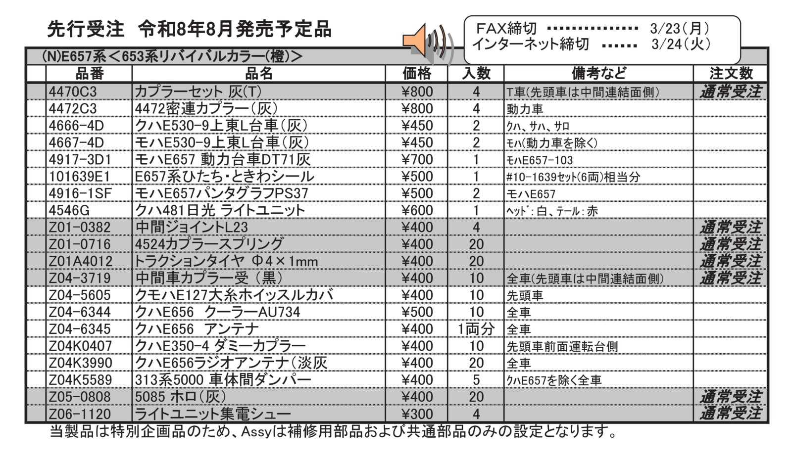 E657系<E653系リバイバルカラー(橙)> 10両