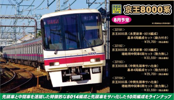 32193 京王8000系(中間先頭車サハ化後)基本4両編成セット 32191_1