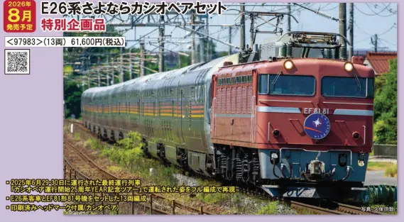 TOMIX】EF81のボディ・屋根上配管パーツ(97983 特別企画品 JR E26系