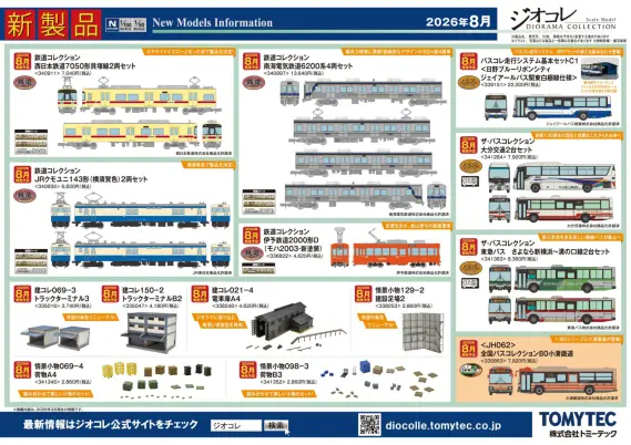 ジオコレ】新製品ポスター公開 2026年8月発売 鉄コレ 東急電鉄