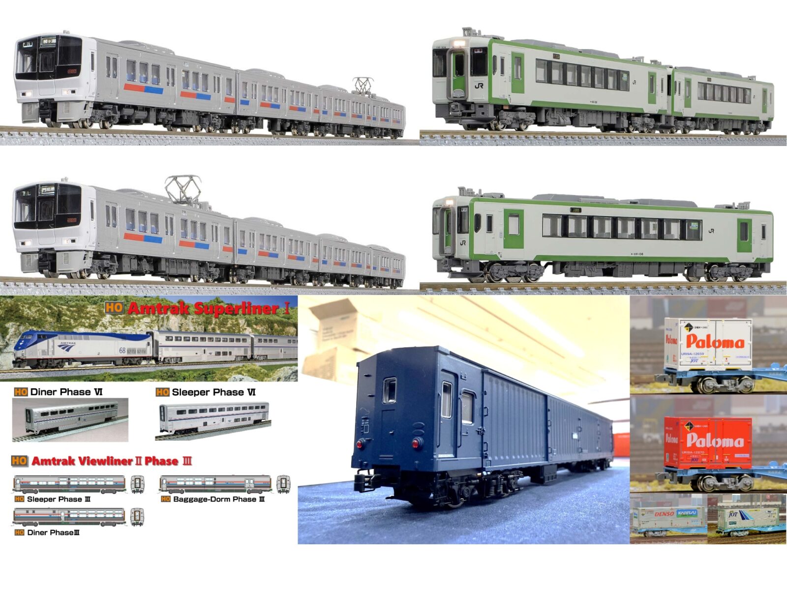 今週の発売予定品 4月6日(月)~4月12日(日) Nゲージ 鉄道模型 ・10-213 車両ケースD (クリアケース 7両用) 1,870円(税込) ・10-216 車両ケースGコンテナ貨車12両用 2,310円(税込) ・11-214 LED室内灯クリア(電球色)6両分入 3,960円(税込) ・20-046 車止め線路A 62mm 880円(税込) ・20-455 複線プレートガーダー鉄橋(ライトブルー) 1,980円(税込) ・20-530 単線高架線路 曲線R348-45 1,485円(税込) ・2-170 (HO)車止め線路 109mm (2本入) 1,320円(税込) ・24-312 ナノプランツ グラスグリーン 880円(税込) ・24-316 プランツシート ライトグリーン 1,210円(税込) ・24-319 テラプランツ ライトグリーン 2,200円(税込) ・24-324 スモールプランツ ライトグリーン 880円(税込) ・24-325 スモールプランツ ミディアムグリーン 880円(税込) ・24-348 さざ波 2,970円(税込) ・24-357 白波カラー 880円(税込) ・24-366 日本のさくらキット 12本入 3,850円(税込) ・24-368 天然素材樹木(黒染め) 1,540円(税込) ・24-383 シーニックセメント(S191) 1,210円(税込) ・24-390 シーニックグルー 1,540円(税込) ・24-524 ジオラマライトストーン スモール グレー 660円(税込) ・24-557 天然素材樹木(葉っぱ付き) ミディアムグリーン 1,980円(税込) ・24-560 花 1,045円(税込) ・24-569 バラスト スモール (HO) ブラウン 1,210円(税込) ・24-620 シーリングライト 白色(2個入) 1,650円(税込) ・C-1216 12fコンテナ UR19Aタイプ パロマ 赤(エコレールマーク付) 2,200円(税込) ・C-4302 31fコンテナ U50Aタイプ ウィングコンテナ JOT (環境世紀をサポートします) 3,190円(税込) ・C-4307 31fコンテナ U51A-39500番台タイプ DENSOカリツー 3,190円(税込) ・C-1217 12fコンテナ UR19Aタイプ パロマ 白(エコレールマーク付) 2,200円(税込) ・32144 名鉄1700系(旧塗装・車番選択式)6両編成セット 41,140円(税込) ・32145 名鉄1700系(新塗装・車番選択式)6両編成セット 49,280円(税込) ・32146 JR九州811系(0番代・車番選択式)4両編成セット 25,850円(税込) ・32147 JR九州811系(0番代・車番選択式)4両編成セット 22,550円(税込) ・32152 JRキハ110形100番代(車番選択式)2両編成セット 21,450円(税込) ・32153 JRキハ110形100番代(車番選択式) 11,000円(税込) ・TW-MN44D (HO)マニ44・青15号塗装、2両セット 28,600円(税込) ・TW-MN44E (HO)マニ44・青15号塗装(単品) 15,400円(税込) ・35-6075 (HO)Amtrak Superliner I Sleeper Phase VI #32052 17,600円(税込) ・35-6076 (HO)Amtrak Superliner I Diner Phase VI #38004 17,600円(税込) ・35-6076 (HO)Amtrak Superliner I Diner Phase VI #38004 17,600円(税込) ・35-6088 (HO)Amtrak Superliner I Sleeper #32009 George M Pullman 17,600円(税込) ・35-6089 (HO)Amtrak Superliner I Diner Phase VI #38000 17,600円(税込) ・35-6094 (HO)Amtrak Superliner I Coach-Baggage Phase VI #31003 17,600円(税込) ・35-6095 (HO)Amtrak Superliner I Coach-Baggage Phase VI #31031 17,600円(税込)