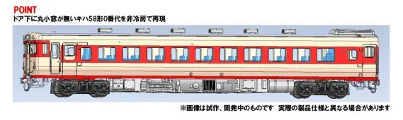 国鉄ディーゼルカー キハ58-0形（M） 2026年11月発売予定 品番：7466