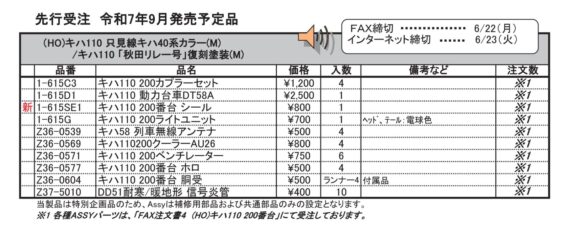 (HO)キハ110 只見線キハ40系カラー(M)/キハ110 「秋田リレー号」復刻塗装(M)