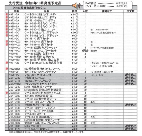 (N)583系 寝台急行「きたぐに」