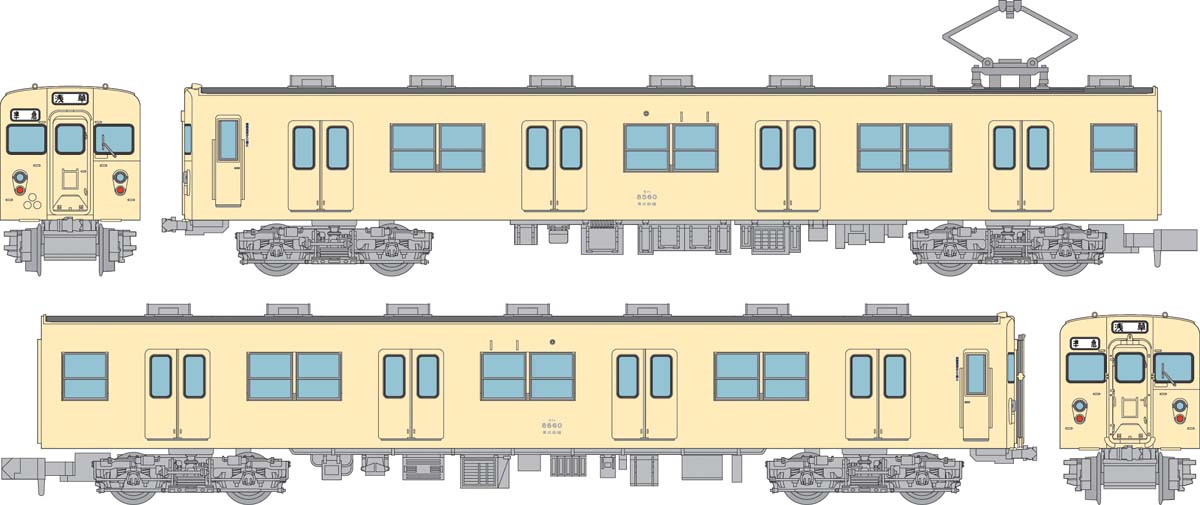 鉄コレ 東武鉄道8500型8560編成セイジクリーム非冷房2両セット(341949