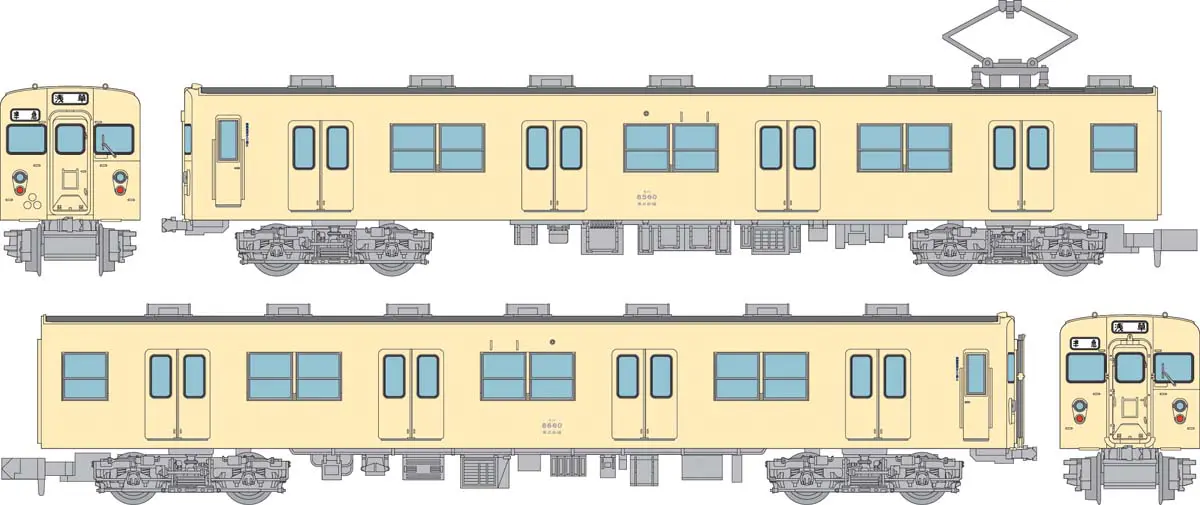 鉄コレ 東武鉄道8500型8560編成セイジクリーム非冷房2両セット(341949
