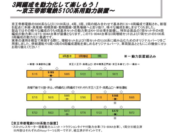 ホビーセンターカトー 28-294 京王帝都電鉄5100系動力装置 鉄道模型